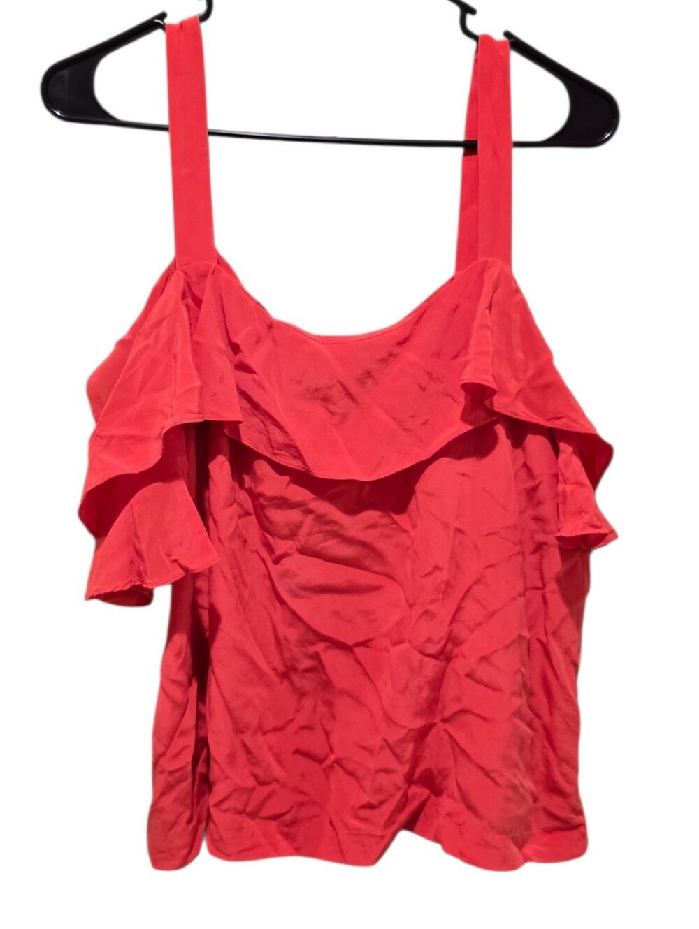 J. Crew Coral 100% Silk Ruffle Camisole Size 12